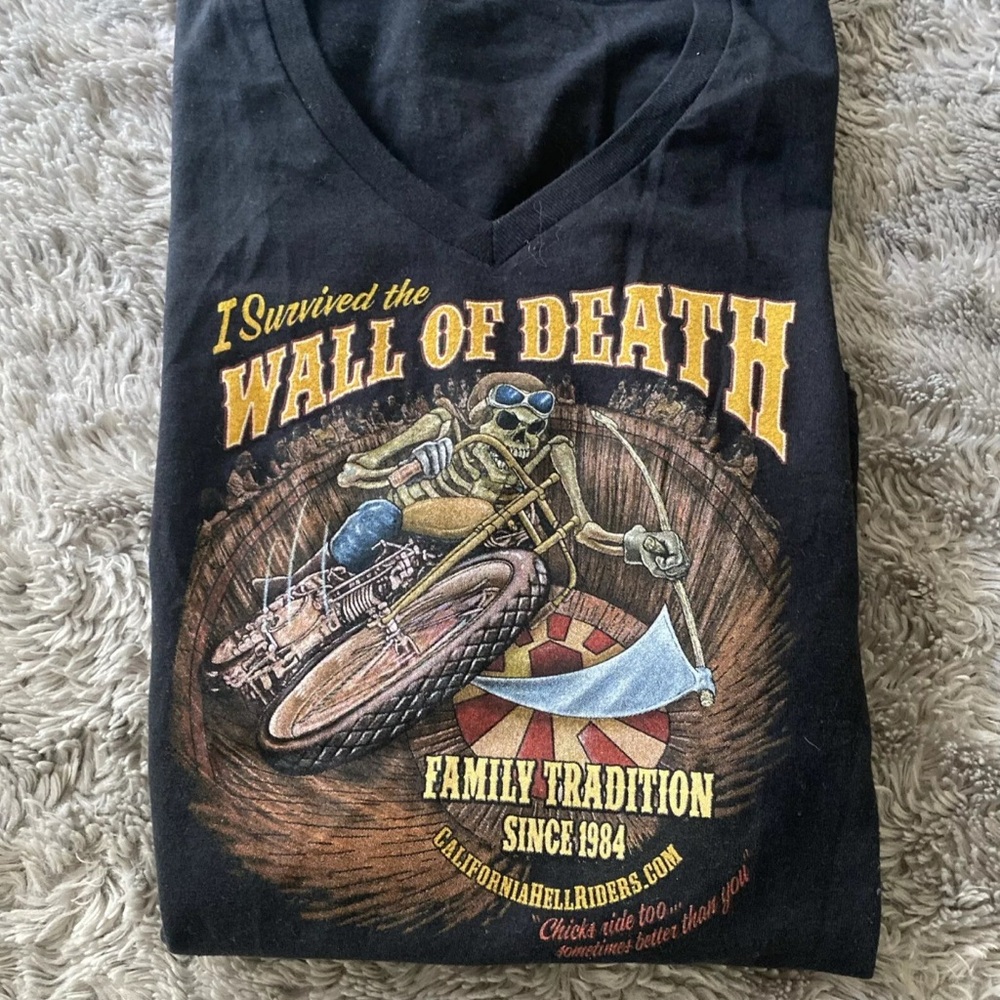 Wall Of Death California Hell Riders Women’s T Shirt Size S
